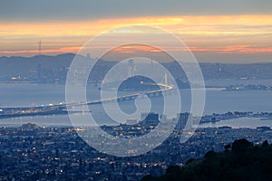 Sunset over San Francisco and Berkeley via Grizzly Peak photo
