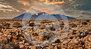 Sunset over San Francisco Peaks near Flagstaff, Arizona