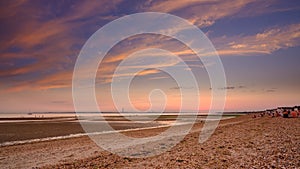 Sunset over the sands of Solent