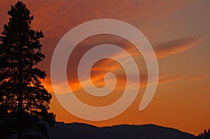 Sunset over Sapphire Mountains, Montana