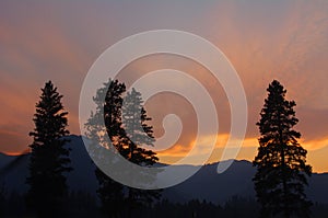 Sunset over Sapphire Mountains, Montana