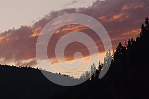 Sunset over Sapphire Mountains, Montana