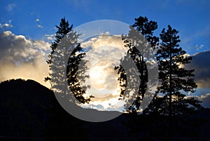 Sunset over Sapphire Mountains, Montana.