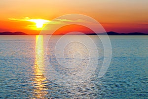 Sunset over the sea.