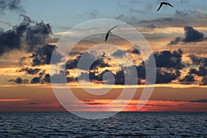 Sunset Over The Sea With Heavy Cloudscape, Sky Replacements photo