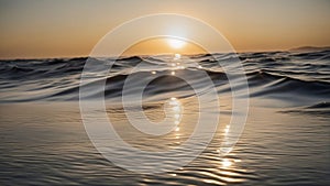 sunset over the sea A water waves border, illustrating the calmness and the purity of water. sunrise