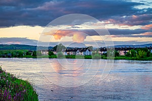 Sunset over the Shannon river in Limerick, Ireland