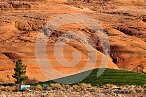 Sunset over Snowy Lake Powell Natl Goft Course photo