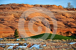 Sunset over Snowy Lake Powell Natl Goft Course photo