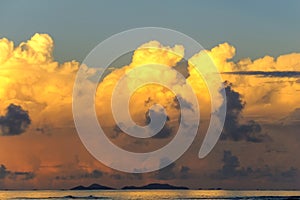 Sunset over Somosomo Strait seen from Taveuni Island, Fiji