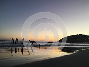 Sunset over St Clair beach