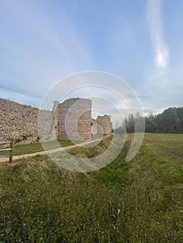 Sunset over the stunning Portchester castle photo