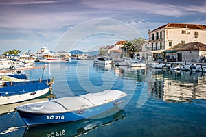 Sunset over Sucuraj on Hvar island, Croatia