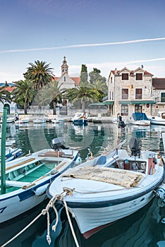 Sunset over Sucuraj on Hvar island, Croatia