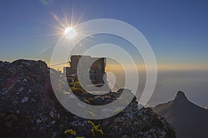 Sunset over the Table Mountain cable car station