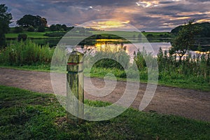 Sunset over Talkin Tarn lake