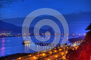 Sunset over the Tamsui River, northern Taiwan