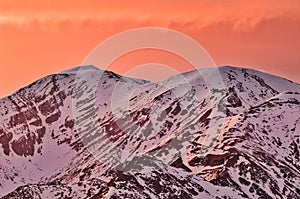 Sunset over Temniak from Swinica peak