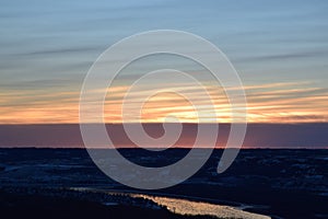 Sunset over the town