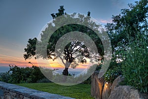 Sunset over Tuscan Wall