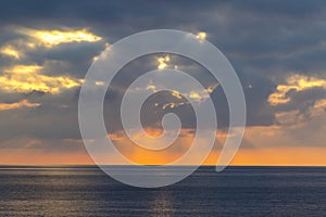 Sunset over Tyrrhenian Sea in Milazzo, Sicily, Italy