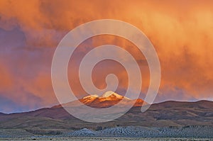 Sunset over the Uturuncu Vulcano