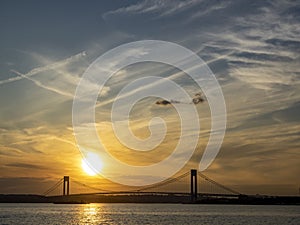 Sunset over Verrazano Bridge