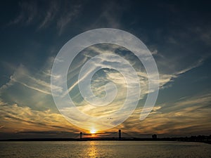 Sunset over Verrazano Bridge