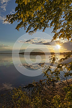 Sunset over the Volga River