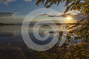 Sunset over the Volga River