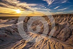 Sunset over Walls of China in Mungo National Park, Australia