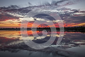 Sunset over water - Merritt Island Wildlife Refuge, Florida photo