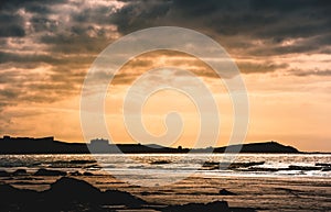 Sunset over Watergate Bay, Cornwall