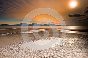 Sunset over welsh mountains