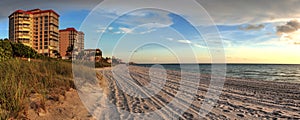 Sunset over white sand at Delnor Wiggins State Park photo