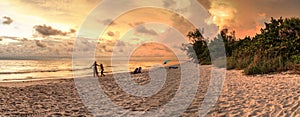 Sunset over the White sand at Delnor Wiggins State Park photo