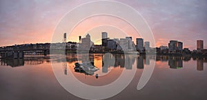 Sunset Over Willamette River in Portland