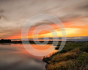 Sunset Over Woodland Marsh photo