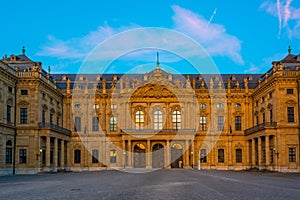 Sunset over Wurzburger Residenz in Germany photo