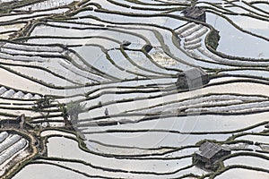 Sunset over YuanYang rice terraces in Yunnan, China, one of the latest UNESCO World Heritage Sites