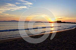 Sunset over Zakyntos island