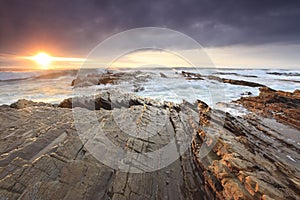 Sunset at the Pacific coast of California