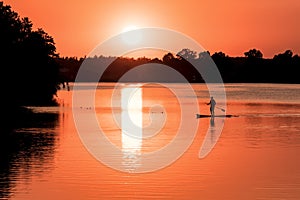 Sunset paddleboard