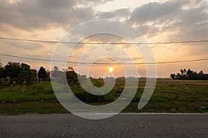 Sunset at Paddy Field