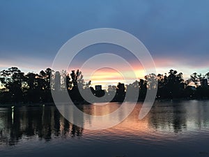 Sunset in Palermo lake,