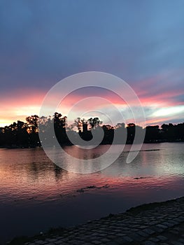 Sunset in Palermo lake,