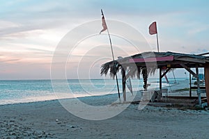 Sunset at Palm Beach on Aruba island