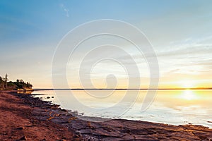 Sunset on Panmure Islandâ€™s coast