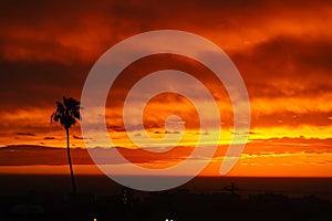Sunset panorama above Hermosa beach