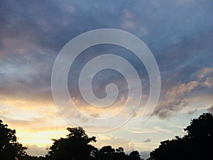 sunset at Parliament Lake sri lanka